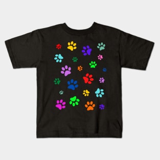 Paw Print Pattern Kids T-Shirt